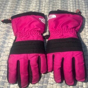 The North Face Fuchsia and Black Winter Gloves kids Small